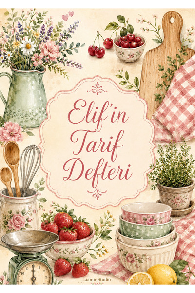 Liamir Studio İsme Özel / Kişiselleştirilebilir / Yemek Tarif Defteri 50 Yapr...