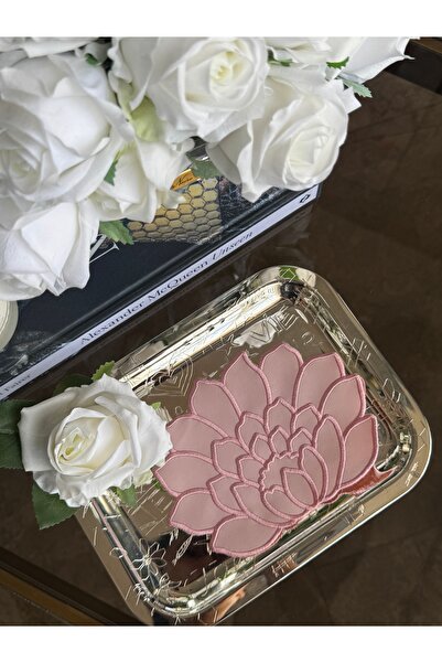 Matis Home Line Lotus Pembe 2’li deri bardak altlik