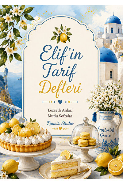 Liamir Studio İsme Özel / Kişiselleştirilebilir / Yemek Tarif Defteri 50 Yapr...