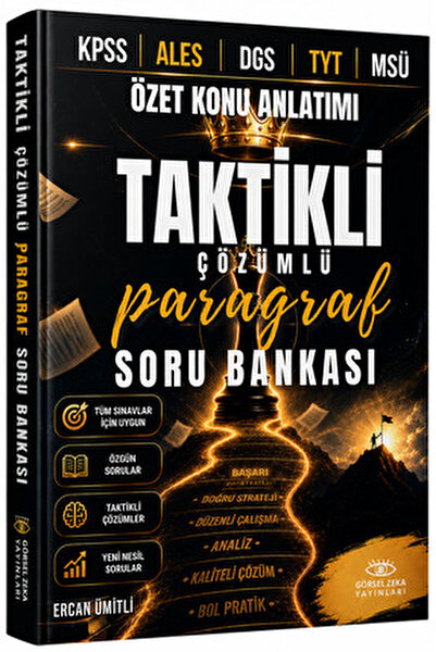 GÖRSEL ZEKA YAYINLARI KPSS ALES DGS TYT MSÜ ÖZET KONU ANLATIMLI TAKTİKLİ ÇÖZÜMLÜ PARAGRAF SORU BANKASI