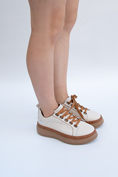 Mammamia 5502 Eren Shoes&Bag Genuine Leather Lace-Up Flat Heeled Casual Comfo...