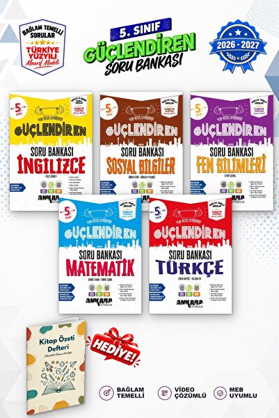 Ankara Yayıncılık 5.Sınıf Türkçe Fen Sosyal Matematik İngilizce Bağlam Temell...