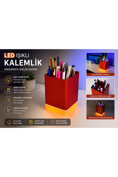 LED Aydınlatmalı Kalemlik
