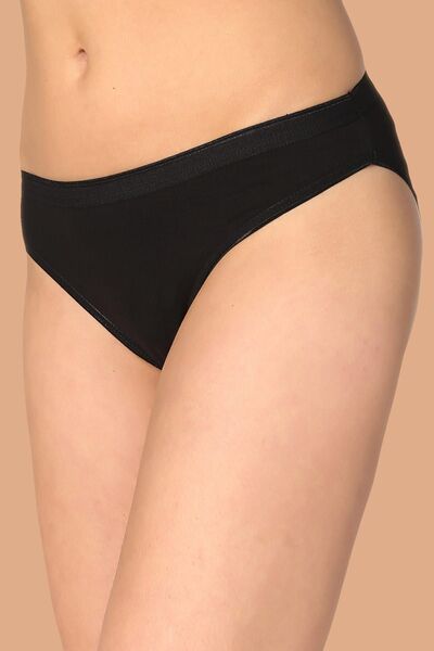 Zulu Ticaret Tutku-Women's Black 6-Pack Cotton Waterway Bikini Panties