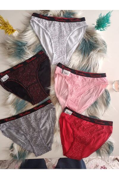 Zulu Ticaret Tutku-5-Piece Flexible and Lycra Women's Panties Set