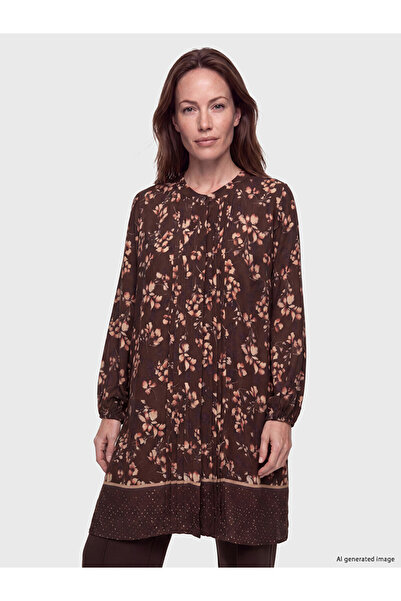LC Waikiki Crew Neck Floral Pleated Women's Tunic