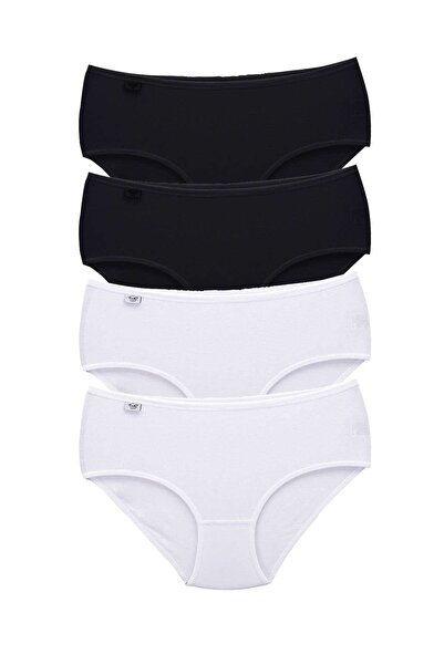 Zulu Ticaret Tutku-4 Pieces Women's High Waist Bato Thin Rubber Panties S6