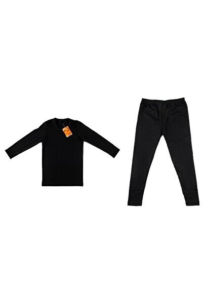 Zulu Ticaret Tutku-Girl's Black Thermal Set Elf568Tut08350836T