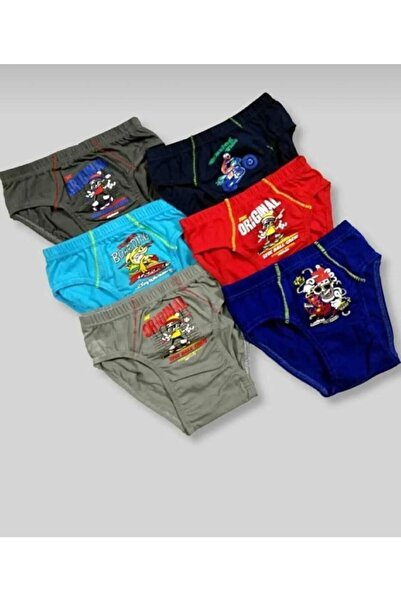 Zulu Ticaret Tutku-Erkek Çocuk 3-Pack Mixed Patterned Colorful Elastane Cotto...