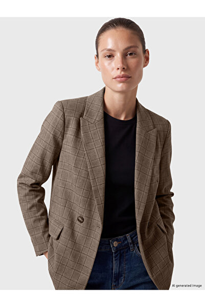 LC Waikiki LCW EVERYDAYKruvaze Yaka Ekose Kadın Blazer Ceket
