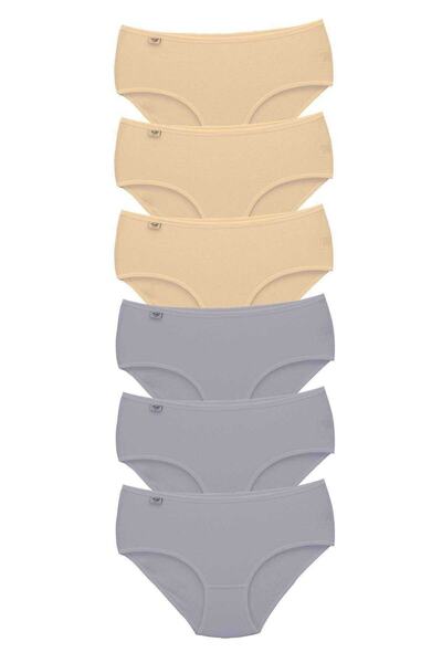Zulu Ticaret Tutku-6 Pieces Women's High Waist Bato Thin Rubber Panties S8