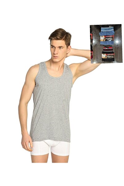 Zulu Ticaret Tutku-Men's White 2-Piece Lycra Undershirt and 2-Piece Lycra Box...