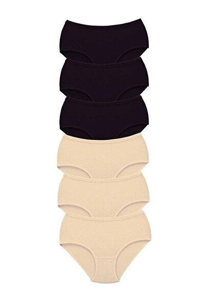 Zulu Ticaret Tutku-6 Pack Skin Color and Black Women's High Waist Bato Thick ...