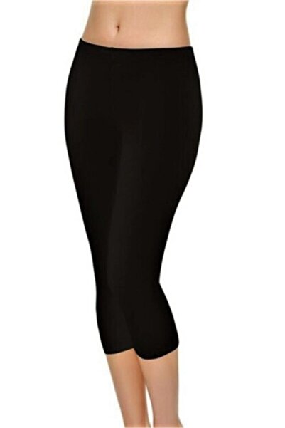 Zulu Ticaret Tutku-Elit Modal Elastane Capri Tights Black 2-Pack