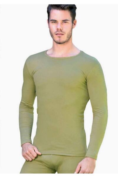Tutku Men's Thermal Long Sleeve Khaki Undershirt New Season (2 Pieces Economi...