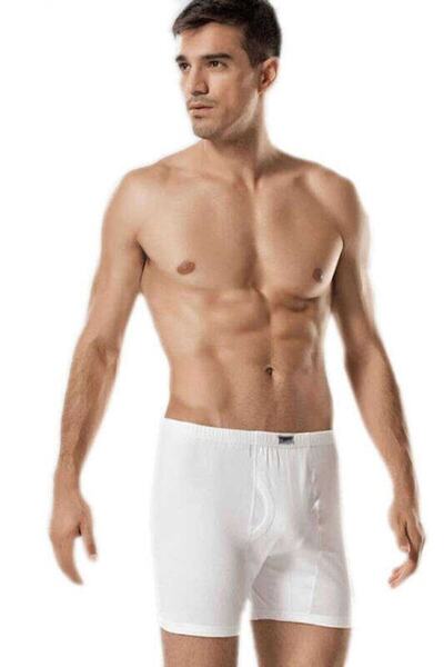 Zulu Ticaret Tutku-Men's Large Size White Ribbed Argentina Boxer 6-Piece Econ...