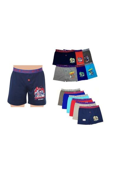 Zulu Ticaret Tutku-Erkek Boy's Elastane Printed 7-Pack Boxer() New Season