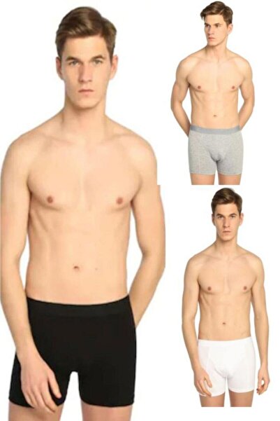Zulu Ticaret Tutku-Men's Cotton Lycra Boxer Long Boxer 4-Piece
