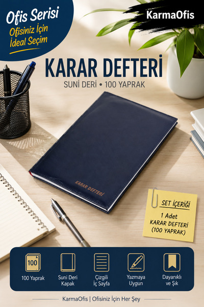 KarmaOfis مجموعة دفاتر الملاحظات 25x35 سم، 100 ورقة، دفتر ملاحظات مخطط من الج...