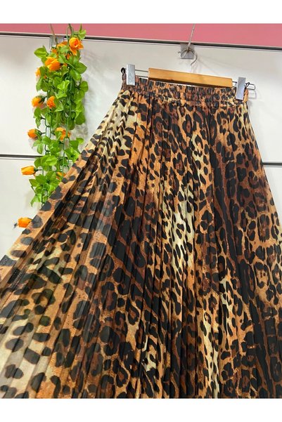 edu collection Patterned Chiffon A-Line Skirt Lined