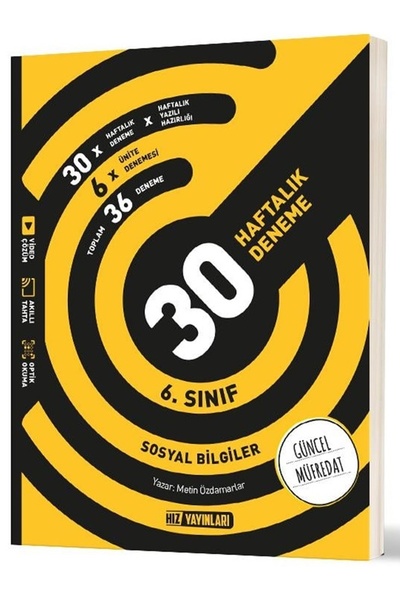 Hız Yayınları 6.SINIF SOSYAL BİLGİLER 30 HAFTALIK DENEME 2026-2027 MÜFREDAT GÜNCEL