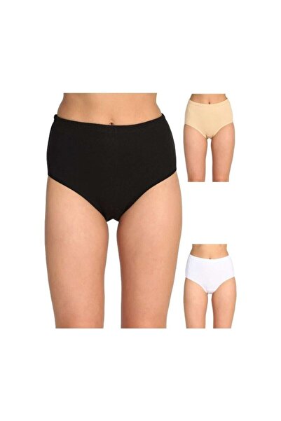 Zulu Ticaret Tutku-Multicolor Plus Size Women's Bato Panties 3 Pieces