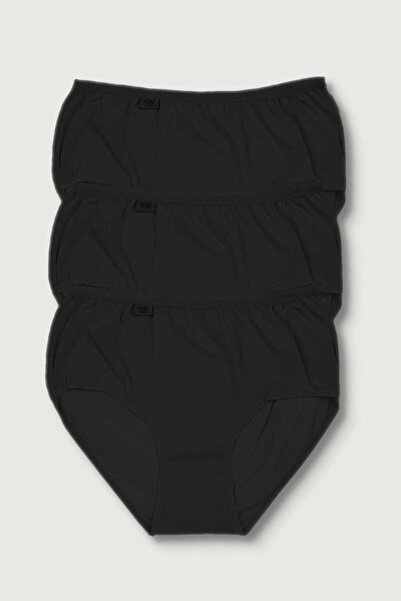 Zulu Ticaret Tutku-Women's Black Bato Panties 3-Pack