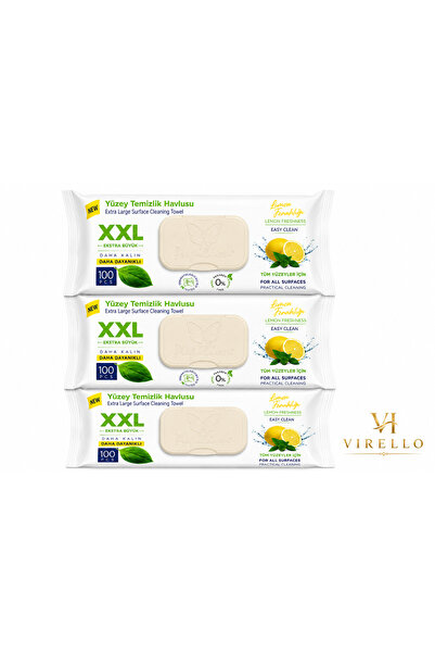 Papilion Set 3 pachete șervețele umede XXL pentru curățarea suprafețelor, Lem...