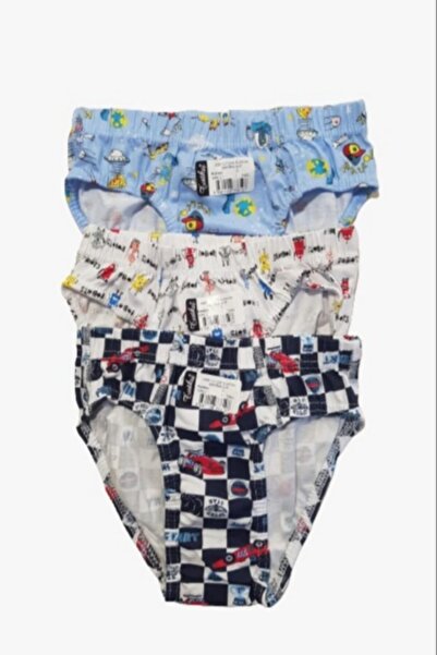 Zulu Ticaret Tutku-Erkek Çocuk 3-Pack Elastane Printed Mixed Patterned Slip U...