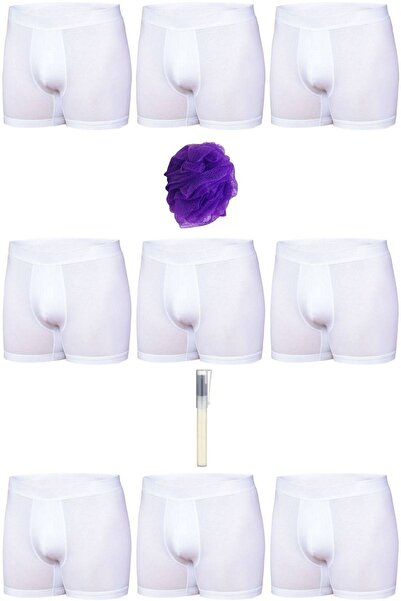 Zulu Ticaret Tutku-Lycra Elastane White Men's Boxer Set of 3 + Pen Perfume + ...