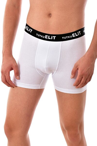 Zulu Ticaret Tutku-Men's White 6 Pieces Elite Modal Elastane Boxer 1252