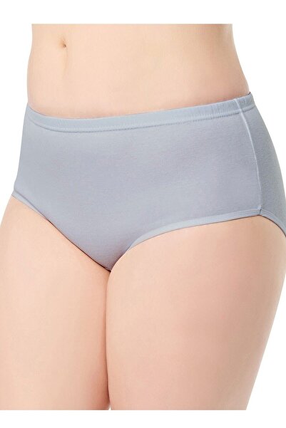 Zulu Ticaret Tutku-Women's Gray 12 Pieces High Waist Bato 100% Cotton Panties