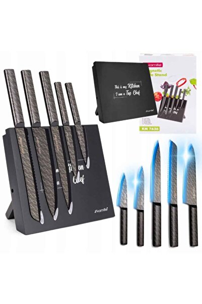Kamille Set de cuțite din 6 piese, lame din oțel inoxidabil, suport magnetic,...