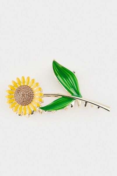 Glamluxe Gold Color Günebakan Motif Green Leaf Stone Metal Latch Buckle
