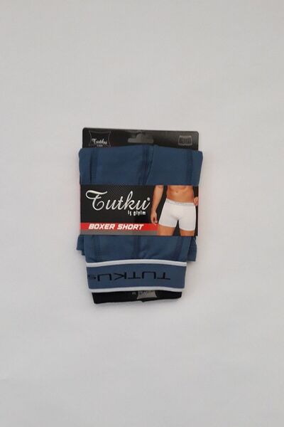 Zulu Ticaret Tutku-Men's Blue Lycra Elastane Sports Boxer
