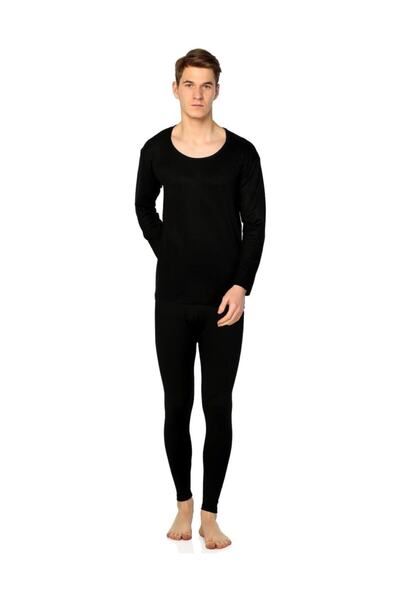 Zulu Ticaret Tutku-Men's Black Thermal Underwear Set
