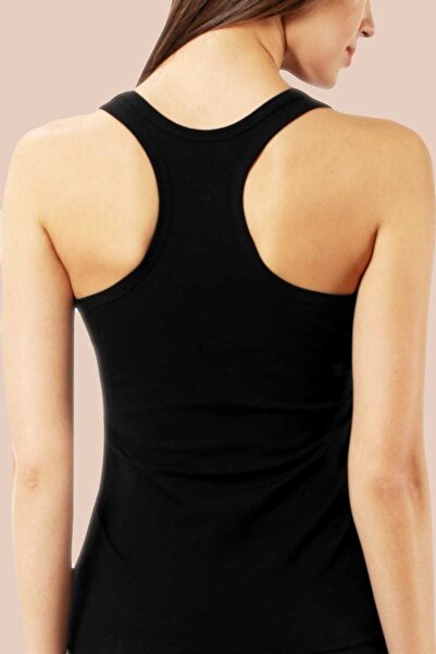 Zulu Ticaret Tutku-Women's Black 2-Pack Lycra Cotton Sports Athlete Undershirts