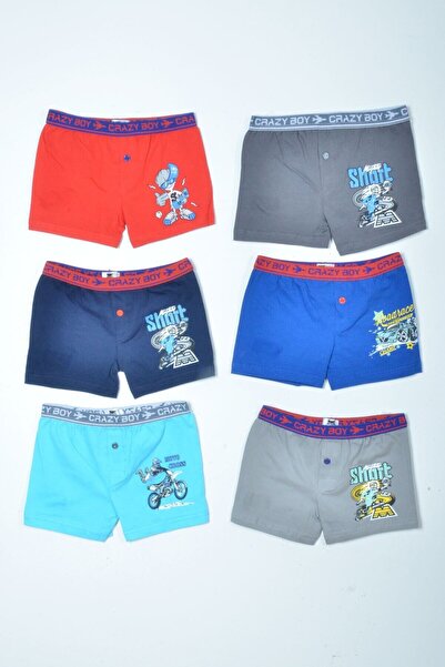 Zulu Ticaret Tutku-Boy's Orange Elastane Boxer 6-Pack