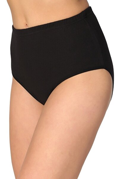 Zulu Ticaret Tutku-6-Pack Women's Black Ribbed Bato Panties