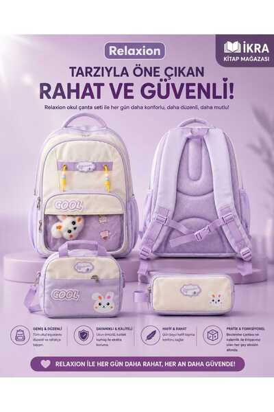 Relaxion 1810 3’lü Okul Çanta Seti – Sırt Çantası + Beslenme Çantası + Kaleml...