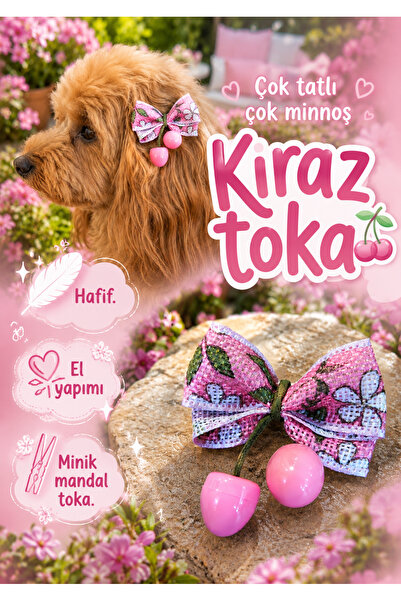 LOOL PREMİUM Kiraz köpek tokası kiraz toka köpek toka