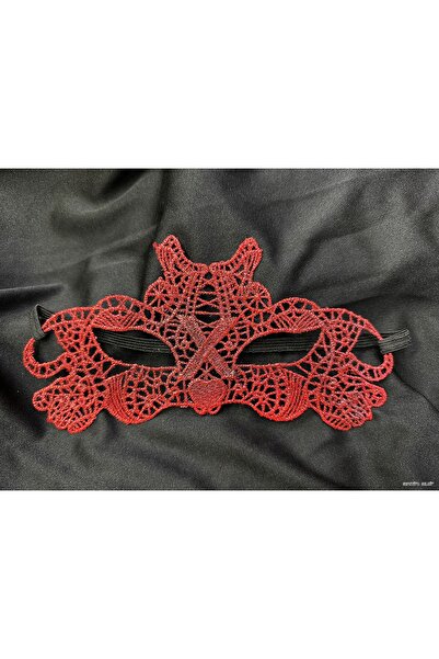 ZERO LAND Spt-Gld Red Lace Masquerade Mask Double-Sided (221743) No. 10