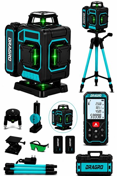 Dragro Premium 16 Köşe Tripodlu Yeşil Lazer Hizalama Terazi 360° Mıknatıslı Ç...