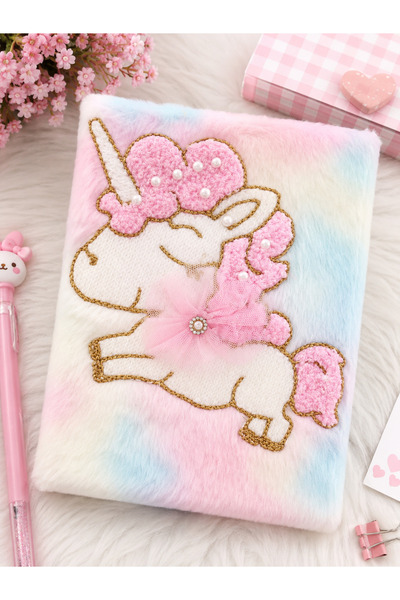 WF Peluş Unicorn Figürlü Hatıra Defteri