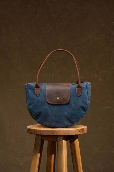 Semender Leather Goods Kanvas Kadın Tote ve Omuz Çantası Günlük El Yapımı Ham...