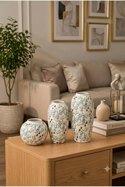 Generic Decorative Vases Set of 3 for Flowers and Plants Stylish Modern Design