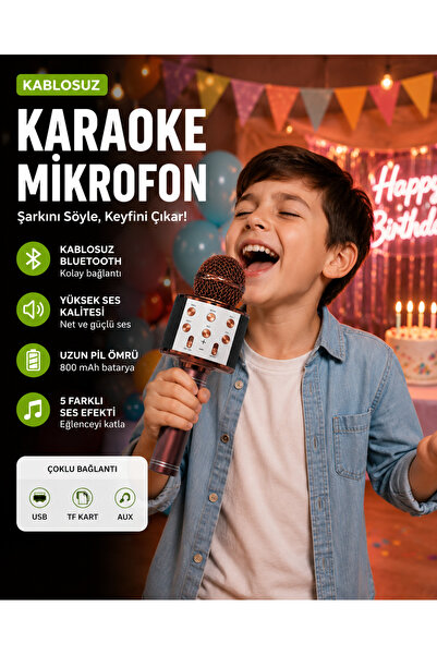 Newiba Teknoloji K28 Kablosuz Karaoke Mikrofon Hoparlör Bluetooth 5.0 5 Ses E...