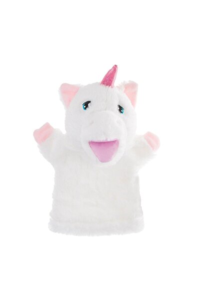 OEM Figurina din Plus Unicorn Alb Roz pentru Teatru de Papusi 30cm, 30 cm – u...
