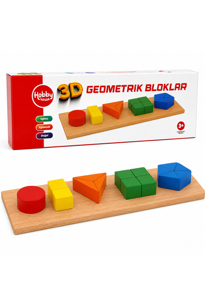 Sayıcı Kids Ahşap Geometrik Bloklar 3D Eğitici Şekil Eşleştirme Oyuncağı