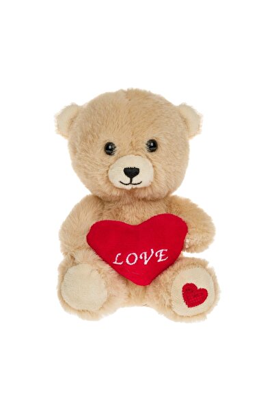 OEM Ursulet de Plus cu Inima Rosie "Love" 15cm, 15 cm – ursuleț, cadou iubire